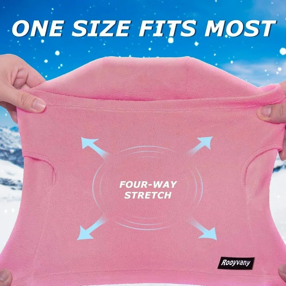 Women's Pink Balaclava Ski Mask Warm Windproof Lightweight Winter Face Mask